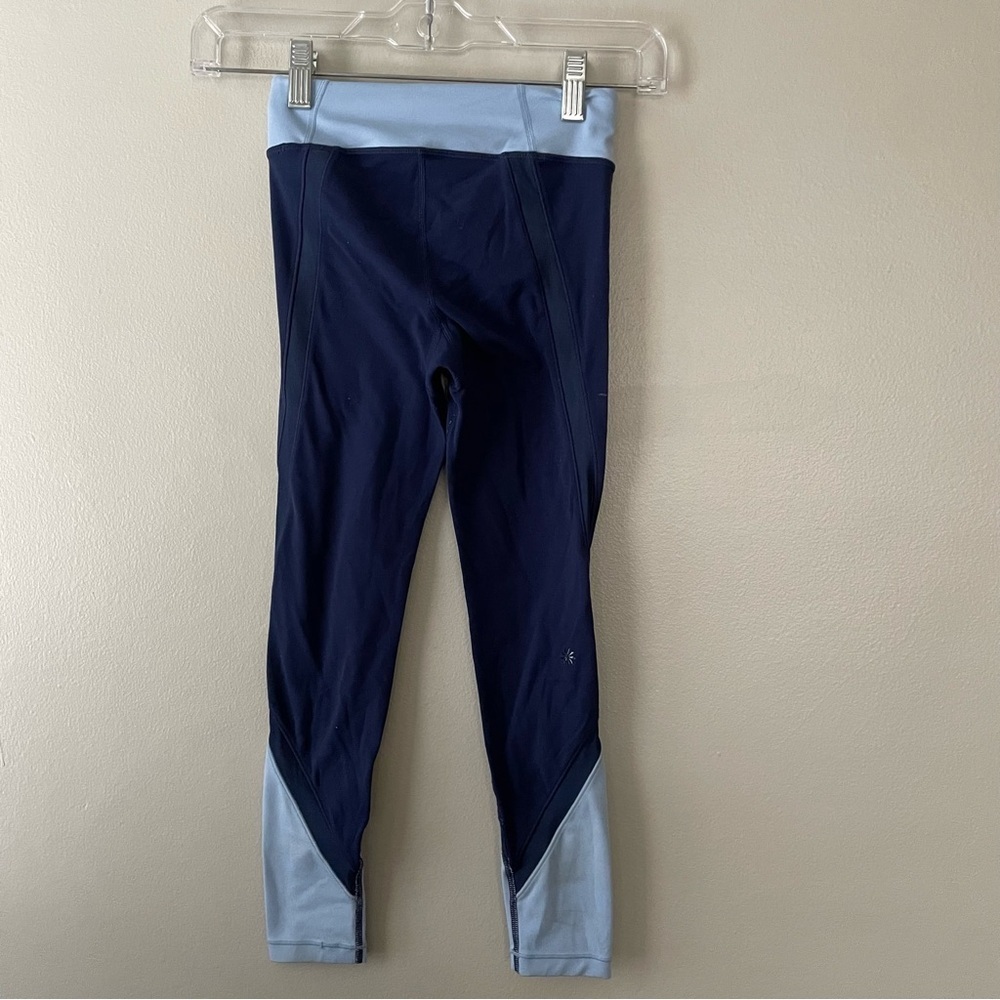 Girls' Navy and Light Blue Athletic Leggings size 7